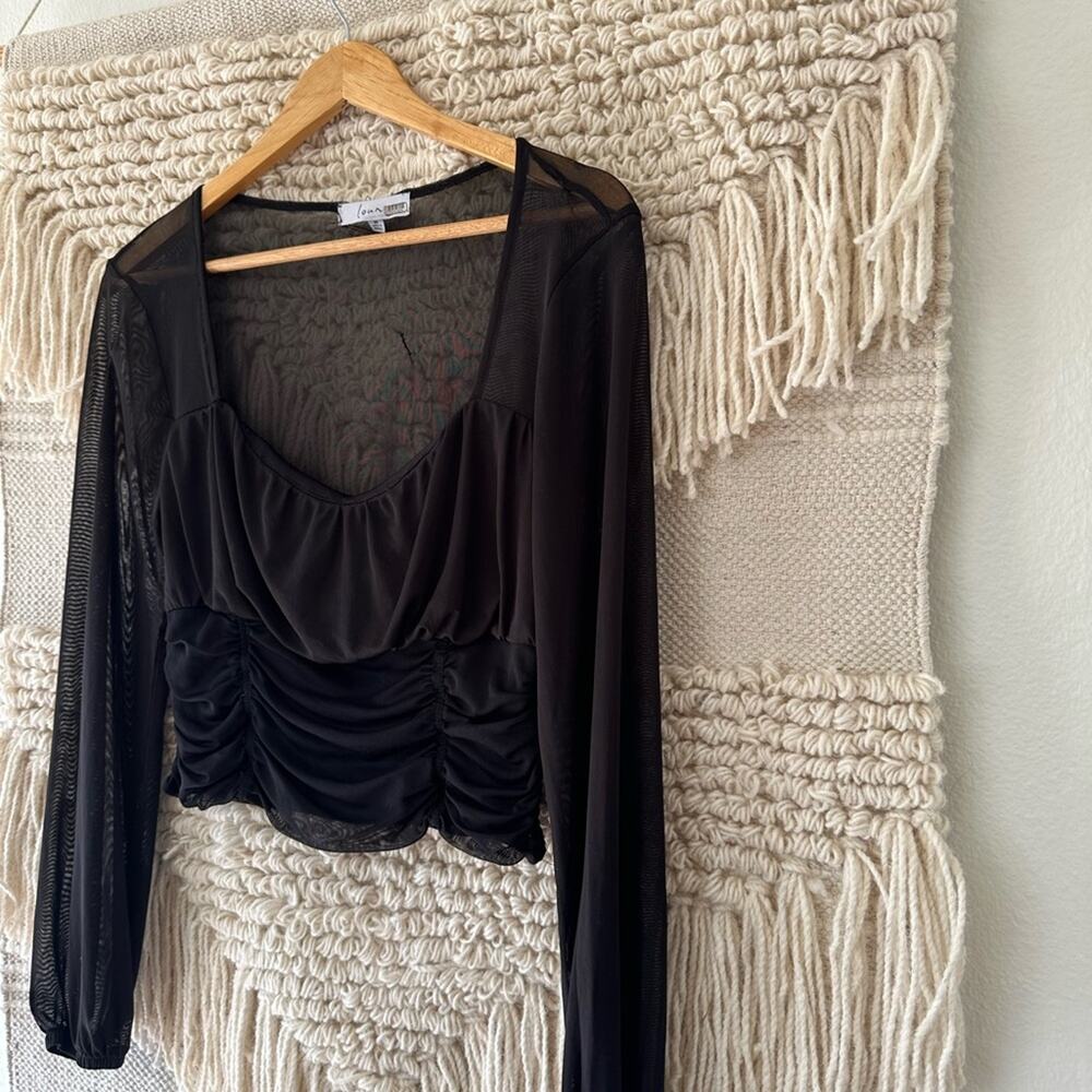 Louna Ruched Mesh Top - Picture 2 of 8